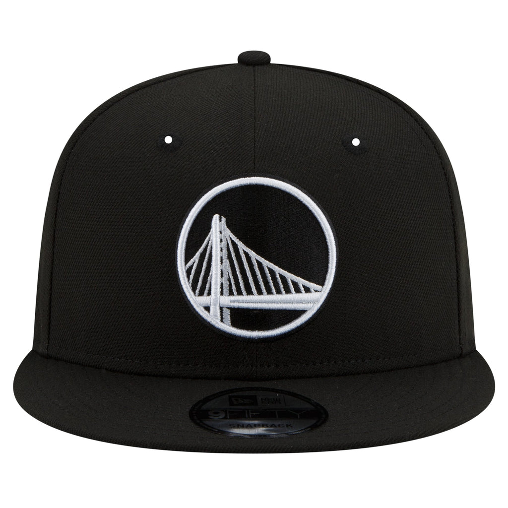 Men's Golden State Warriors New Era Black & White 9FIFTY Snapback Hat