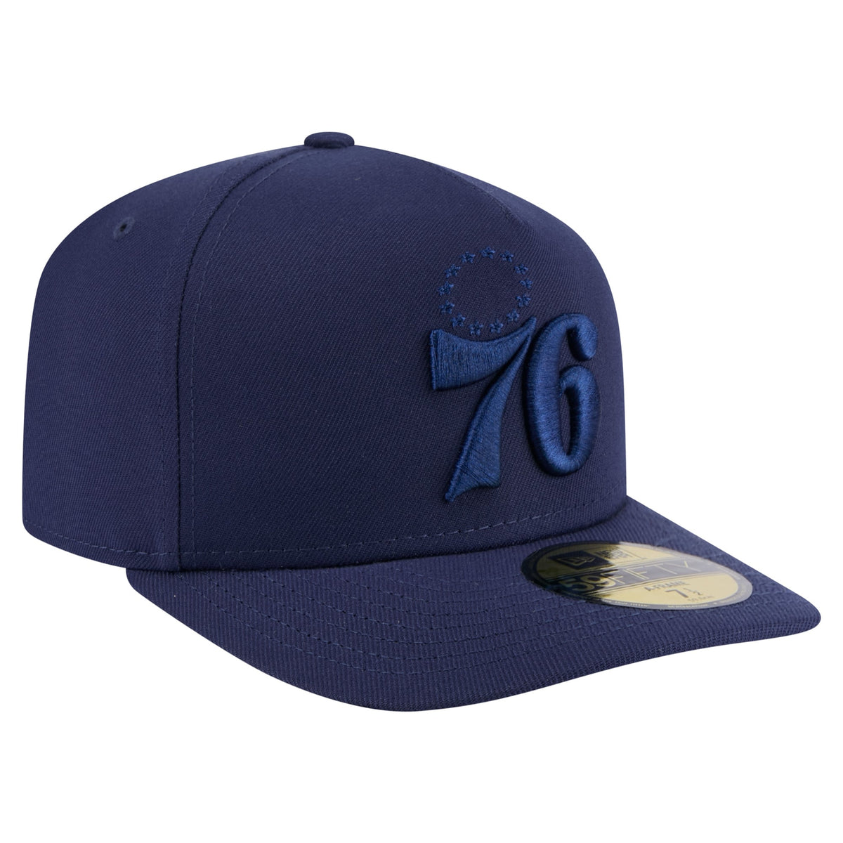 Men's Philadelphia 76ers  New Era Navy Colorpack A-Frame Pinch Front 59FIFTY Fitted Hat