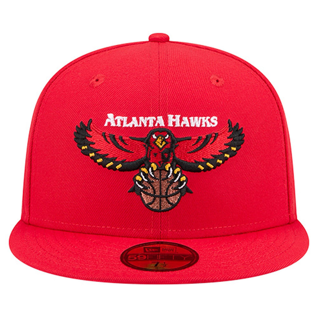 Men's Atlanta Hawks  New Era Red Core Logo 59FIFTY Fitted Hat