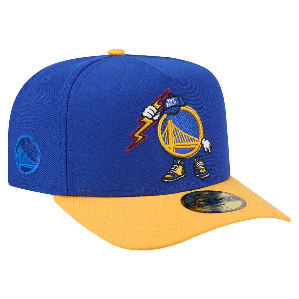 Men's Golden State Warriors  New Era Royal Injection Cartoon Logo A-Frame 59FIFTY Fitted Hat