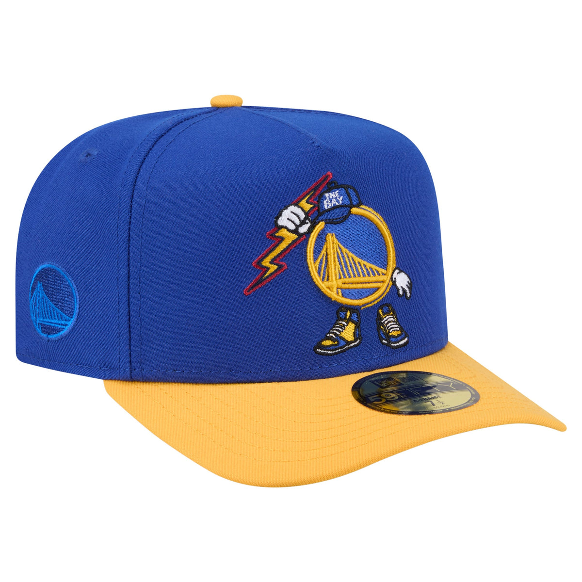 Men's Golden State Warriors  New Era Royal Injection Cartoon Logo A-Frame 59FIFTY Fitted Hat