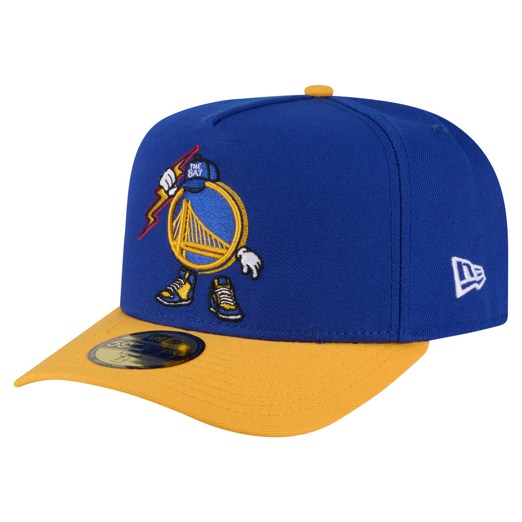 Men's Golden State Warriors  New Era Royal Injection Cartoon Logo A-Frame 59FIFTY Fitted Hat
