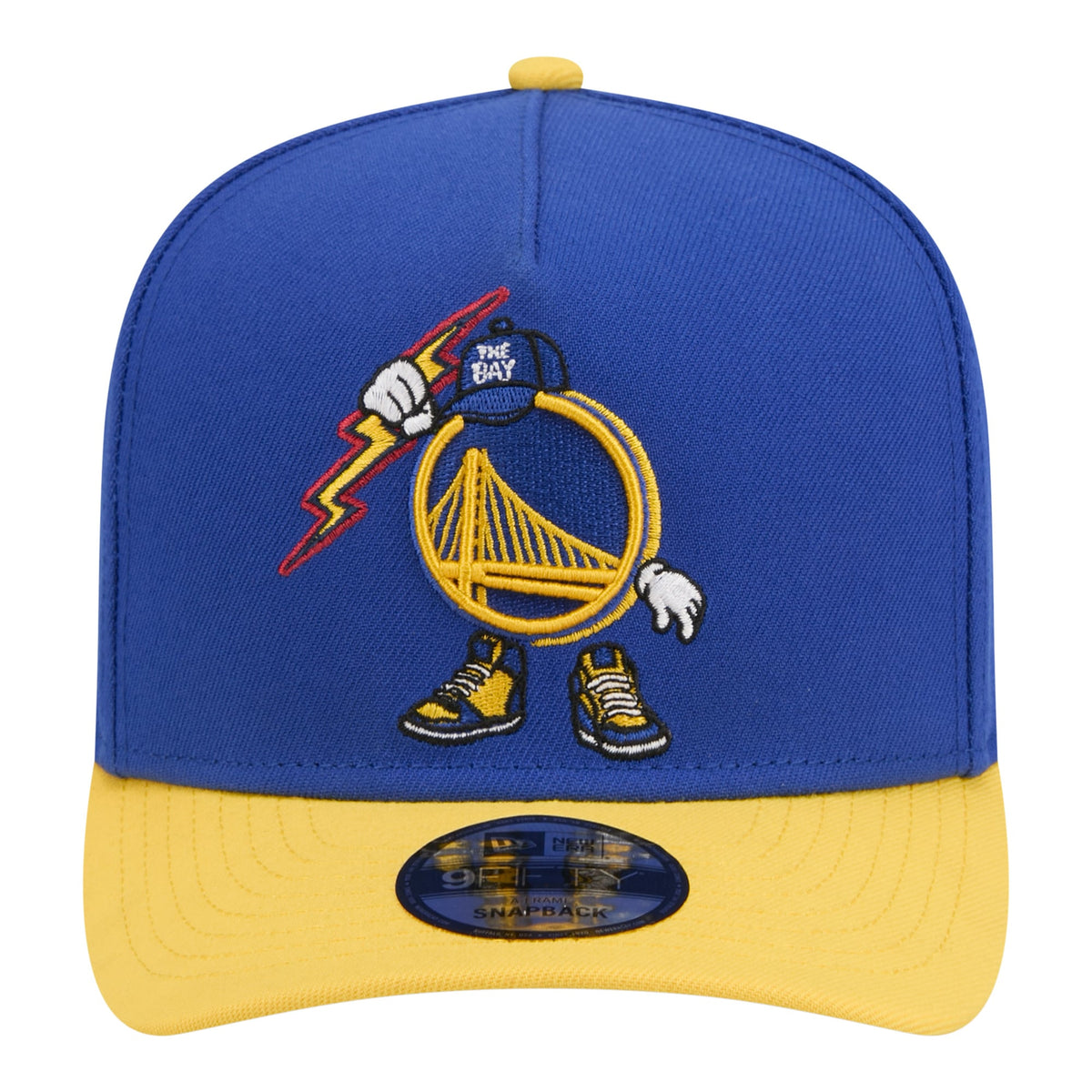 Men's Golden State Warriors  New Era Royal Injection Cartoon Logo A-Frame 9FIFTY Adjustable Hat