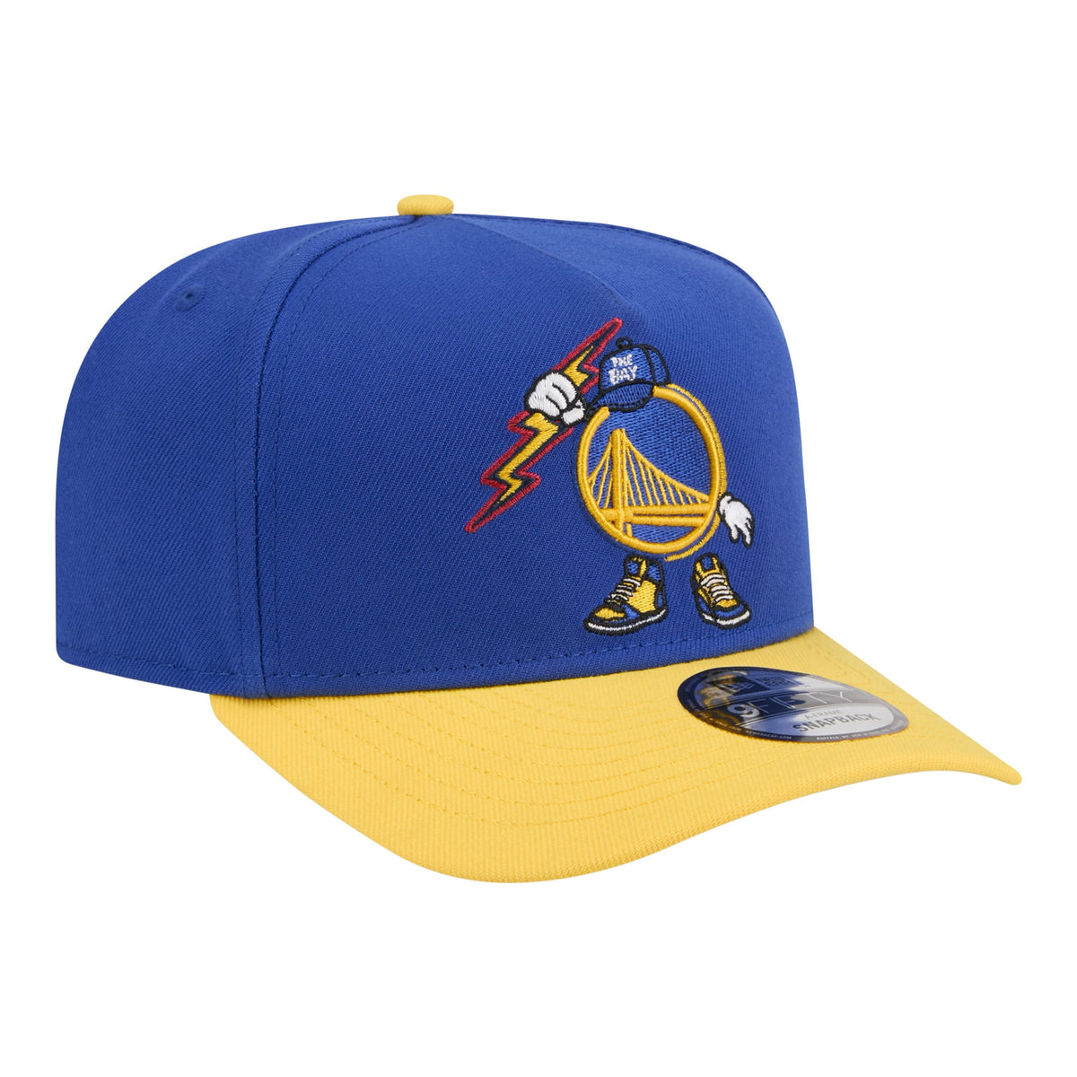 Men's Golden State Warriors  New Era Royal Injection Cartoon Logo A-Frame 9FIFTY Adjustable Hat
