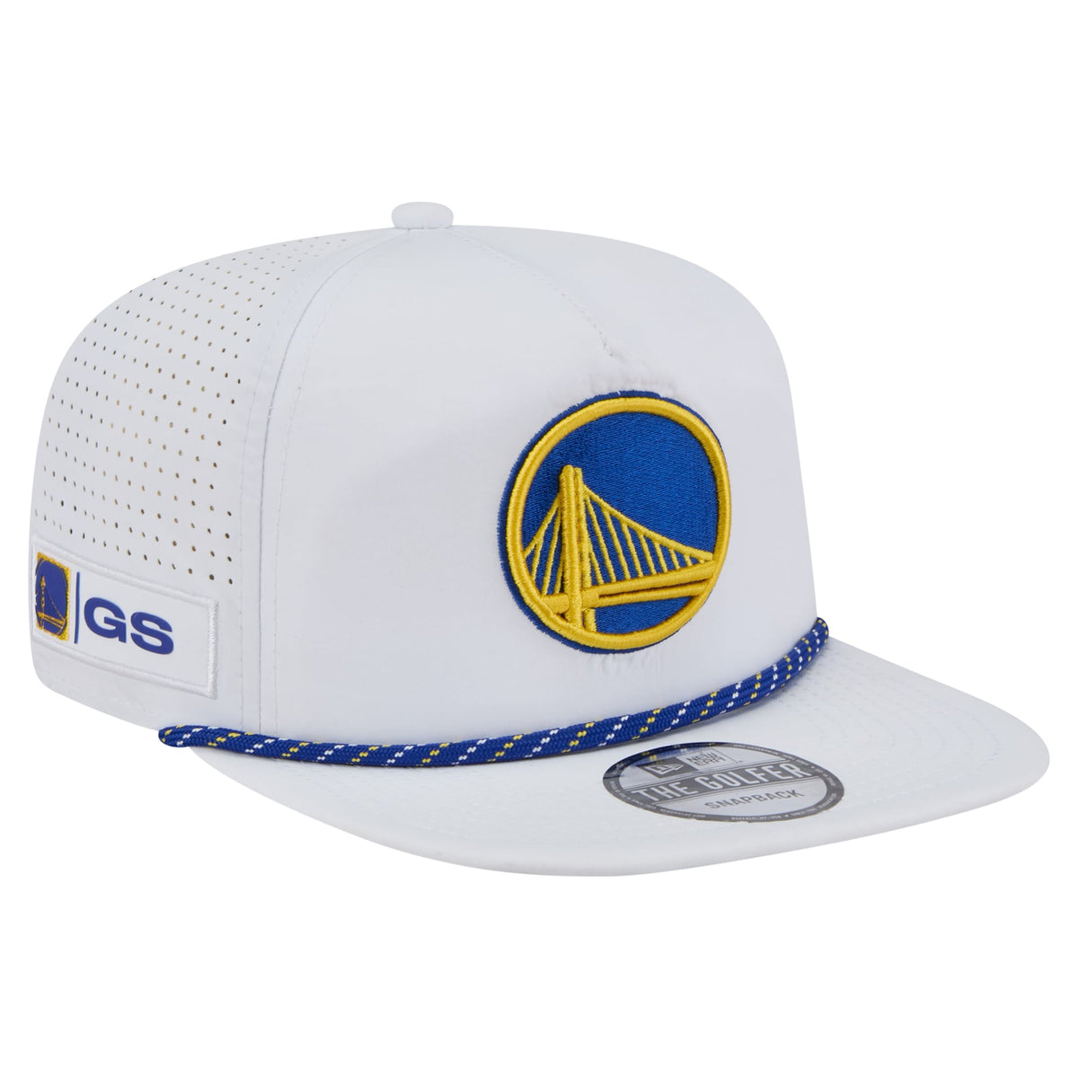 Men's Golden State Warriors New Era White Performance Rope Golfer Adjustable Hat