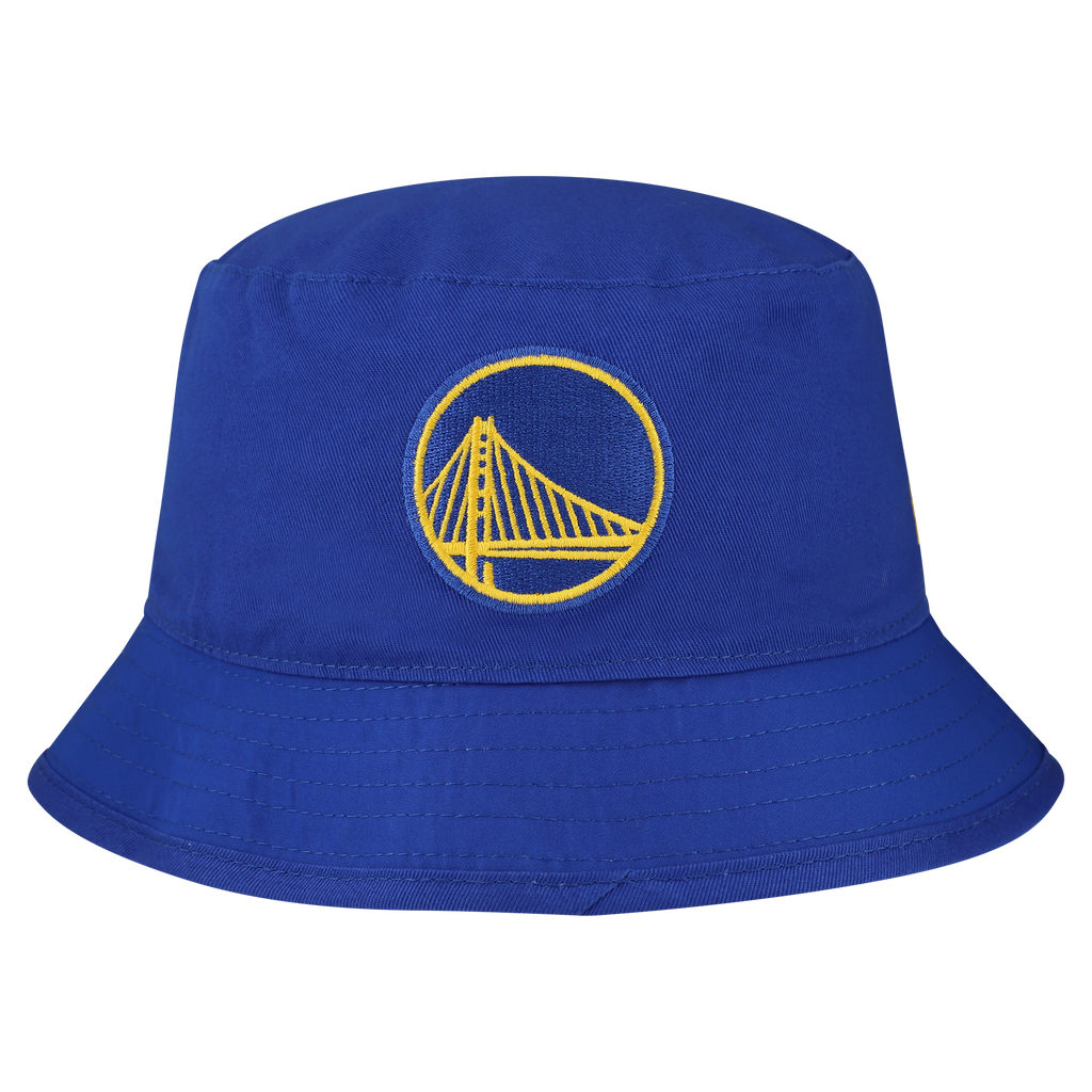 Men's Golden State Warriors New Era White Team Cheer Reversible Bucket Hat