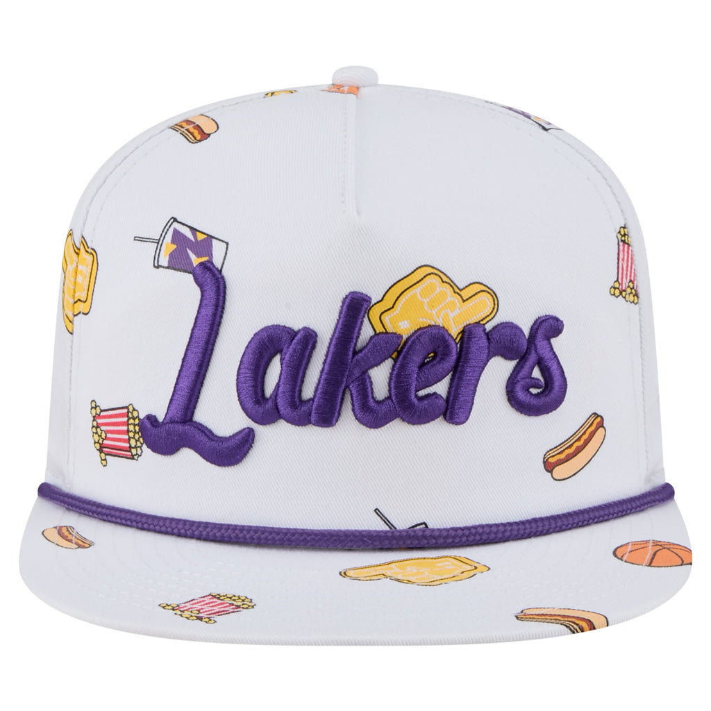 Men's Los Angeles Lakers New Era White Team Cheer Rope 19TWENTY Adjustable Hat