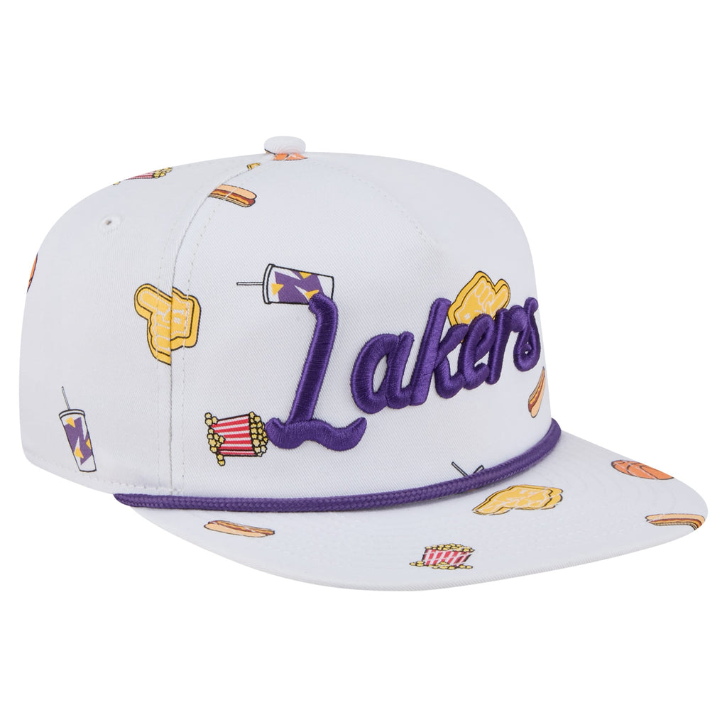Men's Los Angeles Lakers New Era White Team Cheer Rope 19TWENTY Adjustable Hat