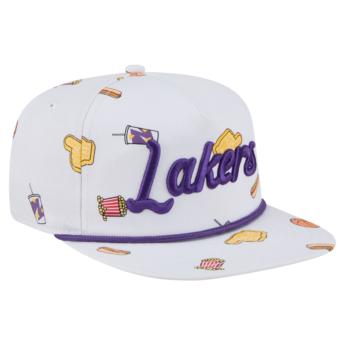 Men's Los Angeles Lakers New Era White Team Cheer Rope 19TWENTY Adjustable Hat