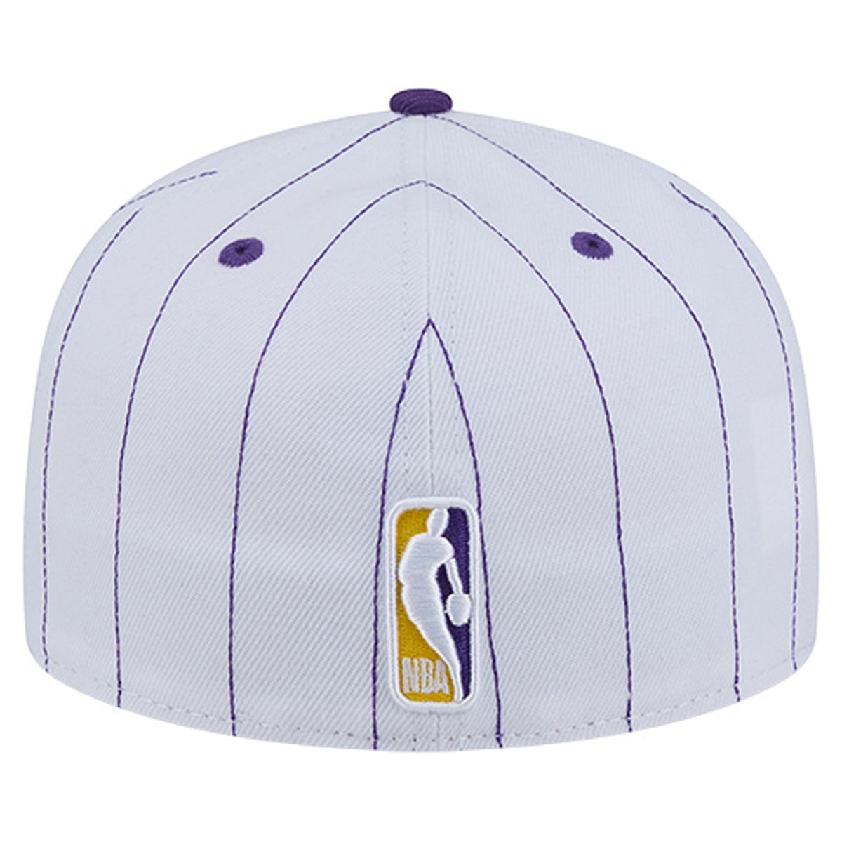 Men's Los Angeles Lakers  New Era White Wordmark Pinstripe 59FIFTY Fitted Hat