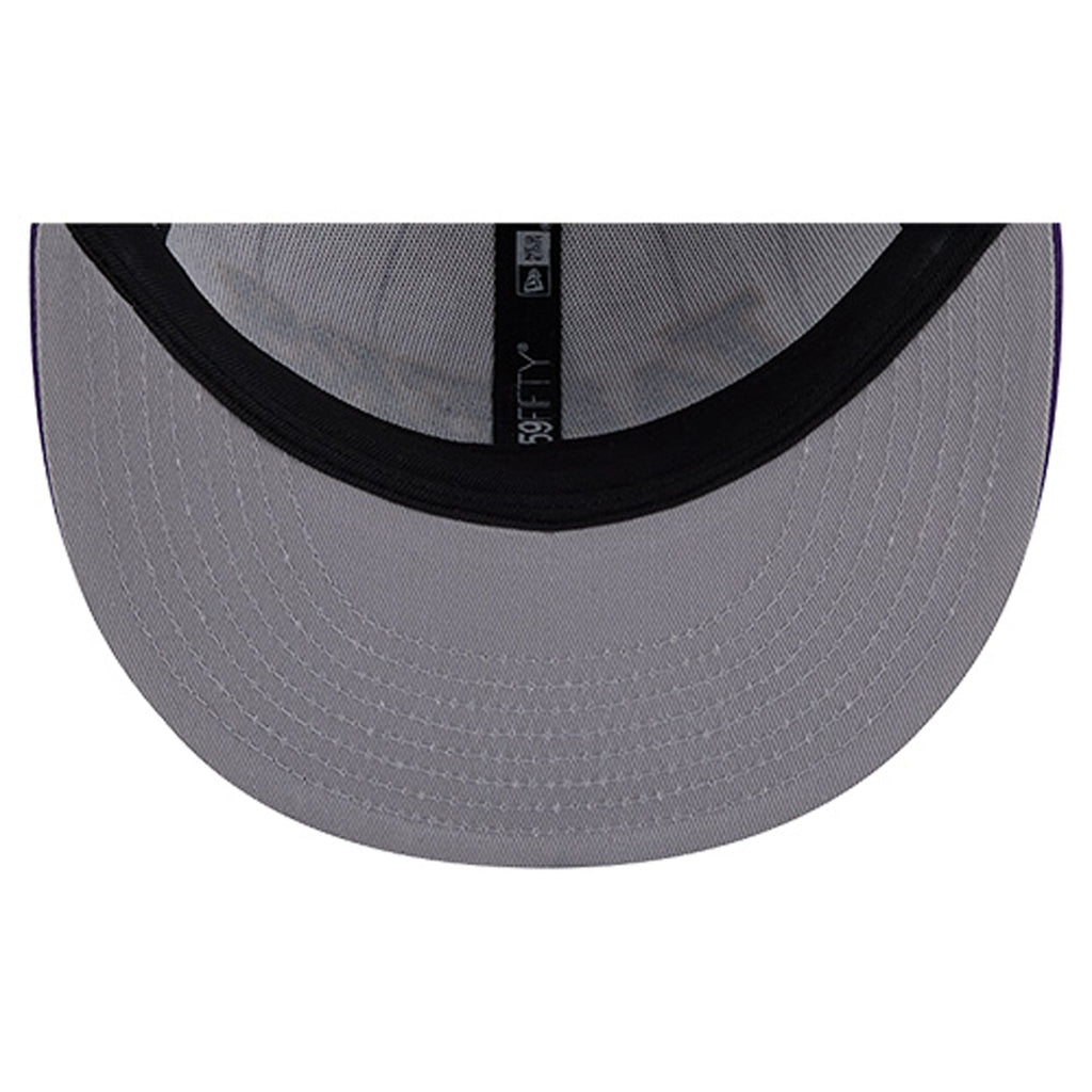 Men's Los Angeles Lakers  New Era White Wordmark Pinstripe 59FIFTY Fitted Hat