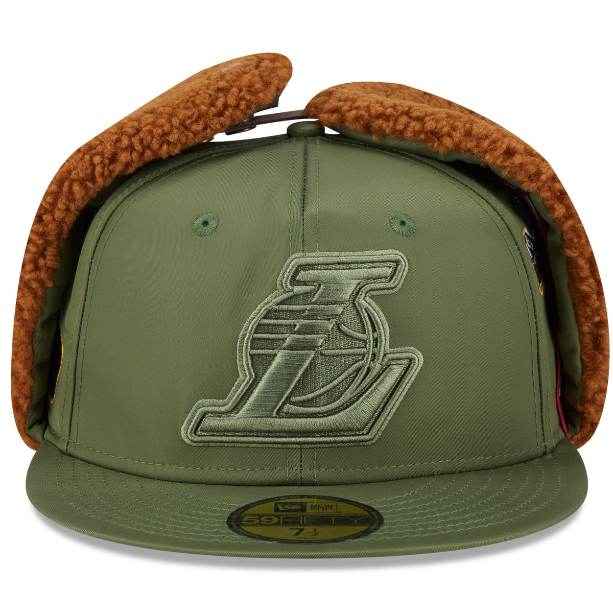 Men's Los Angeles Lakers New Era x Alpha Industries Olive Dog Ear 59FIFTY Fitted Hat