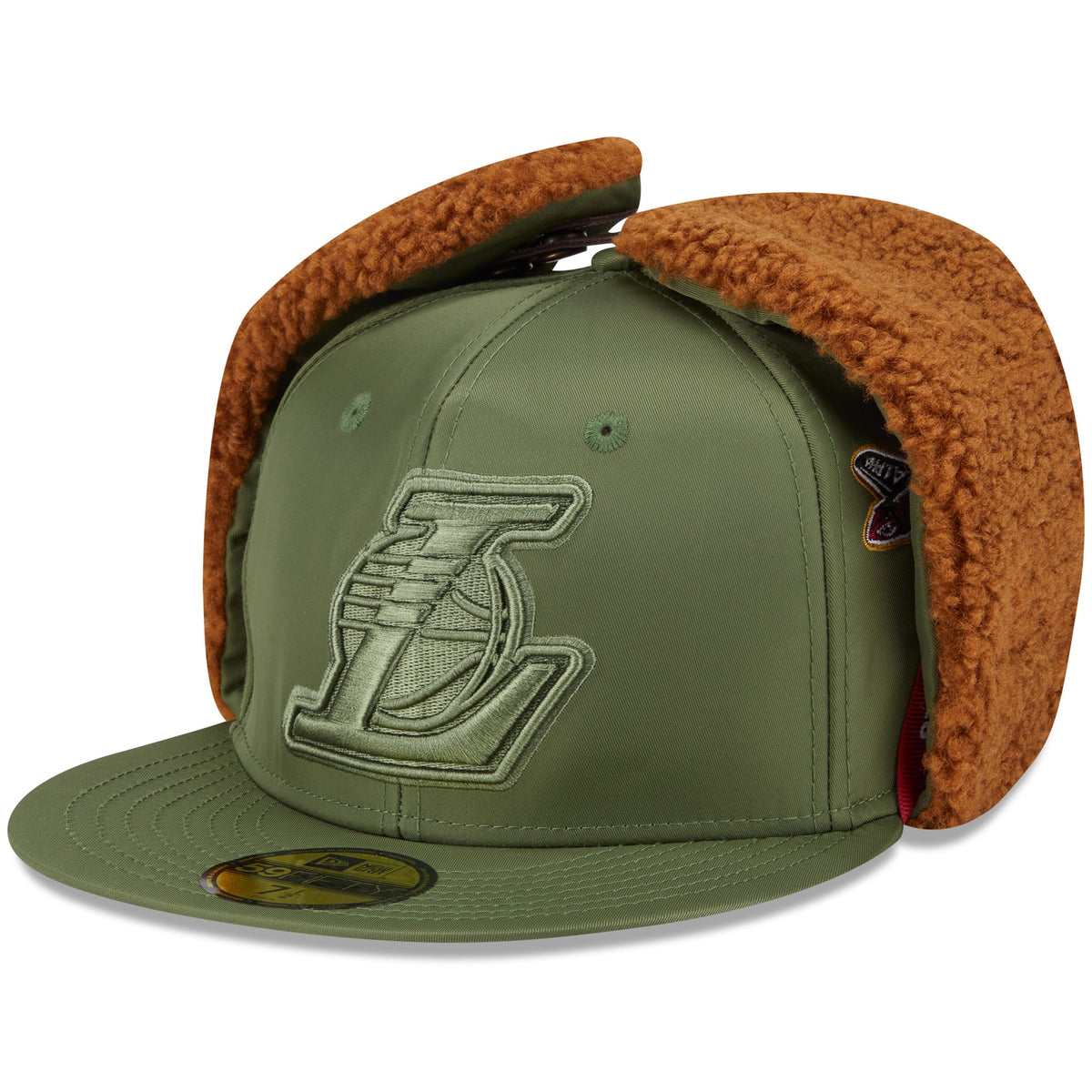 Men's Los Angeles Lakers New Era x Alpha Industries Olive Dog Ear 59FIFTY Fitted Hat