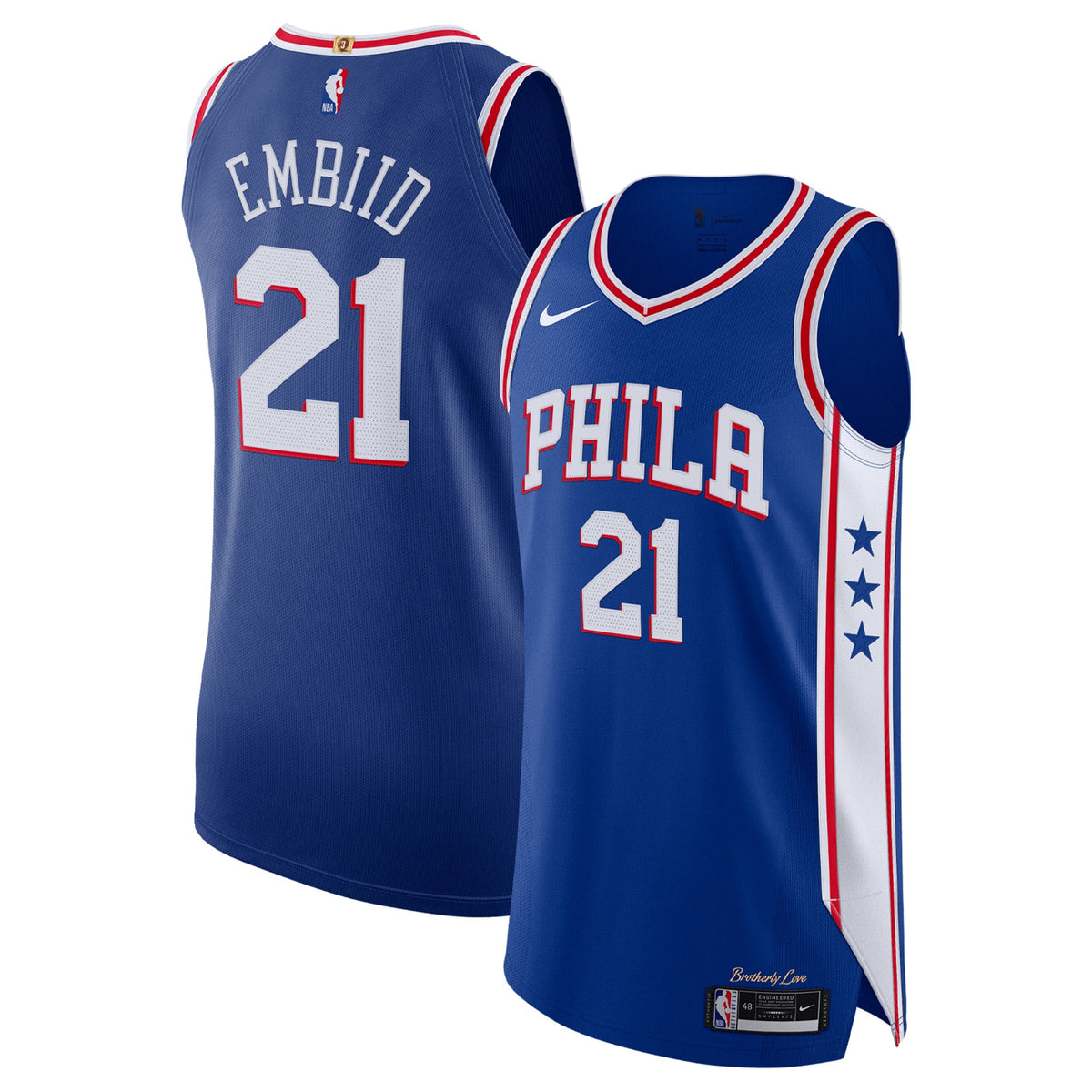Men's Philadelphia 76ers Joel Embiid Nike Royal Authentic Jersey - Icon Edition