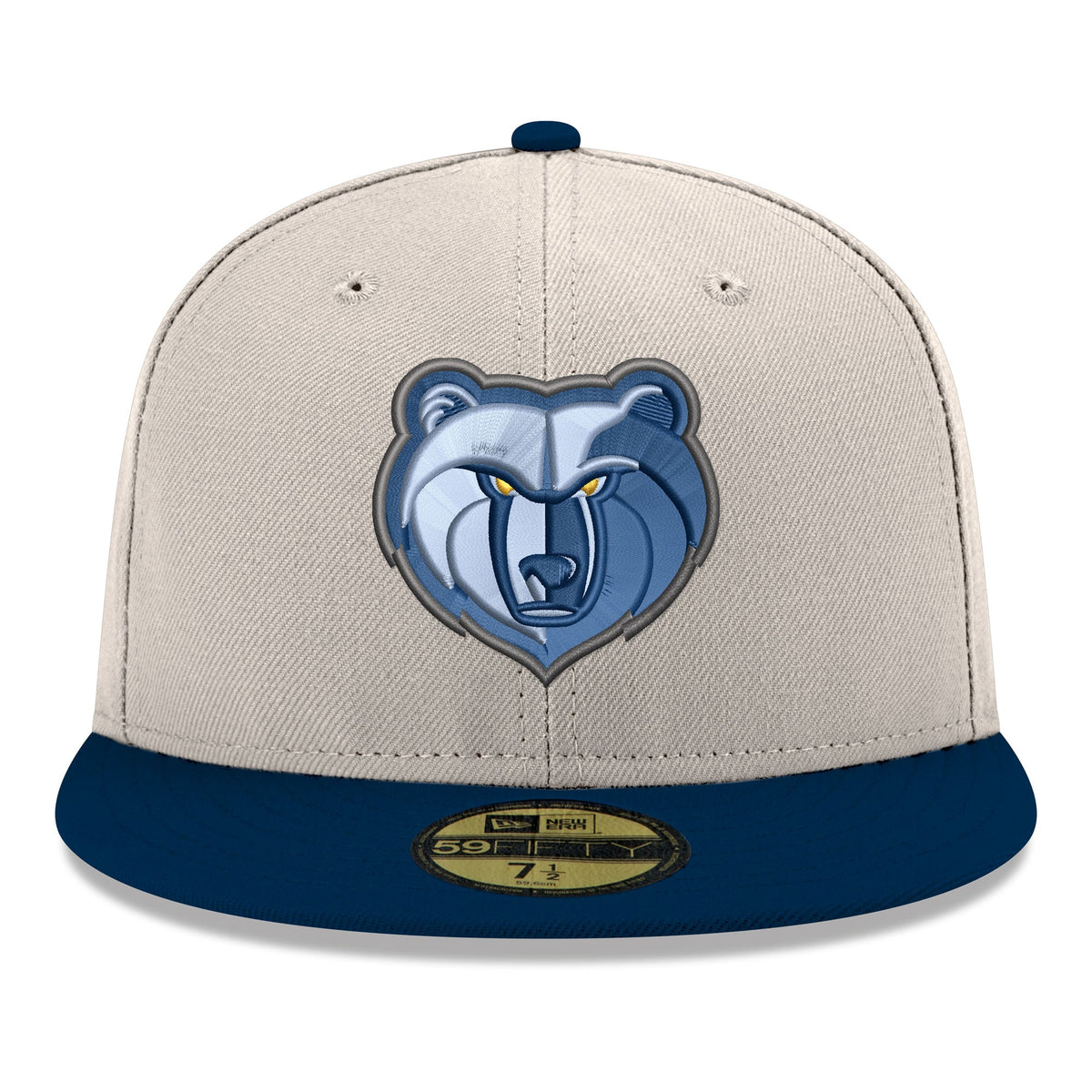 Men's Memphis Grizzlies  New Era White/Navy Chrome 59FIFTY Fitted Hat