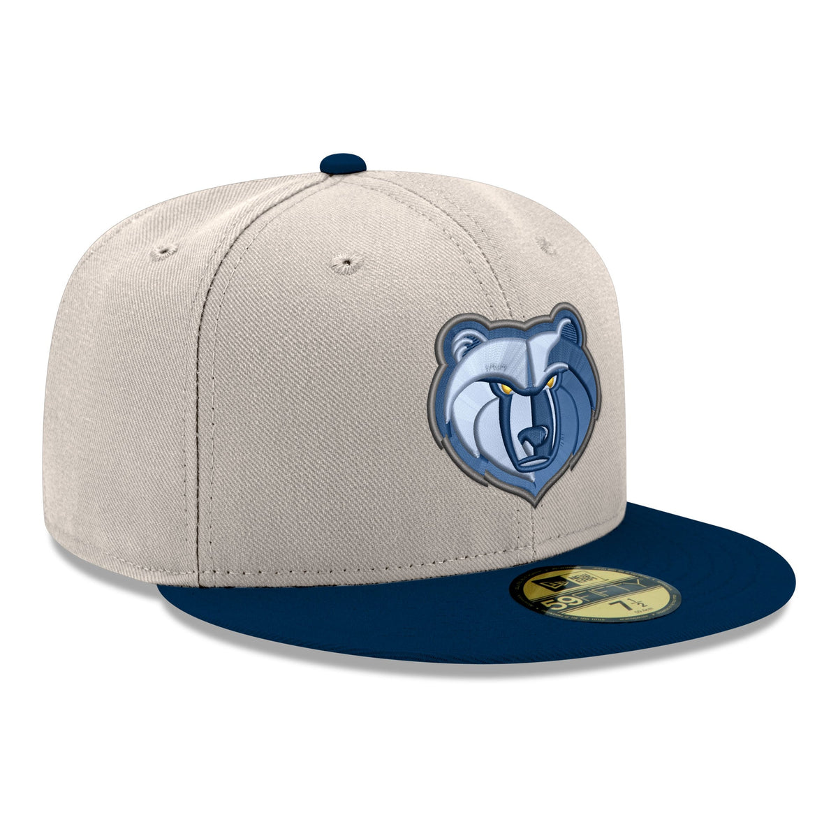 Men's Memphis Grizzlies  New Era White/Navy Chrome 59FIFTY Fitted Hat