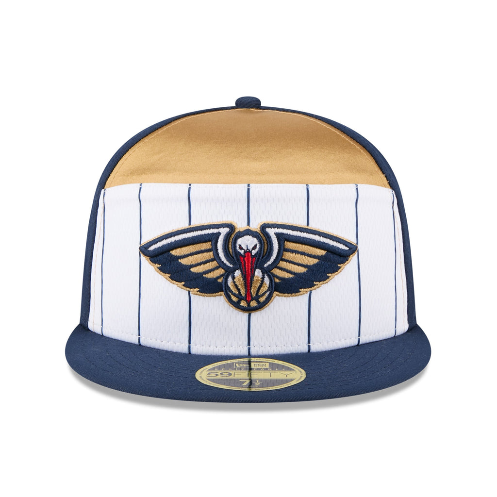Men's New Orleans Pelicans  New Era White/Navy 2025 NBA Tip Off Split Panel 59FIFTY Fitted Hat