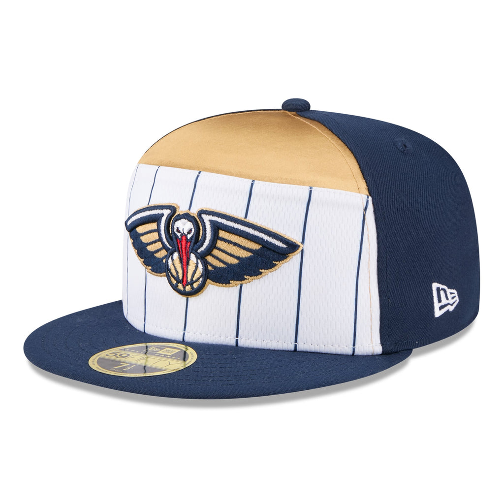 Men's New Orleans Pelicans  New Era White/Navy 2025 NBA Tip Off Split Panel 59FIFTY Fitted Hat