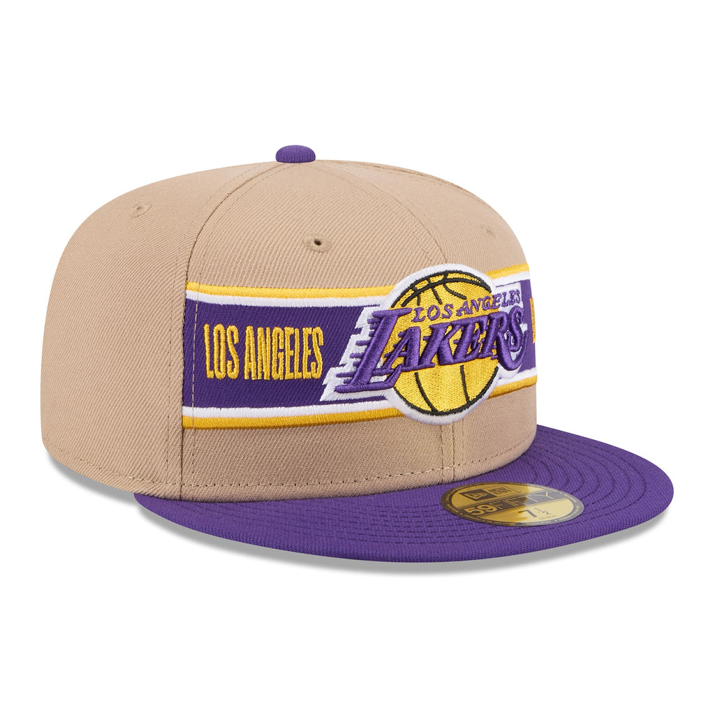 Men's Los Angeles Lakers New Era Tan/Purple 2024 NBA Draft 59FIFTY Fitted Hat