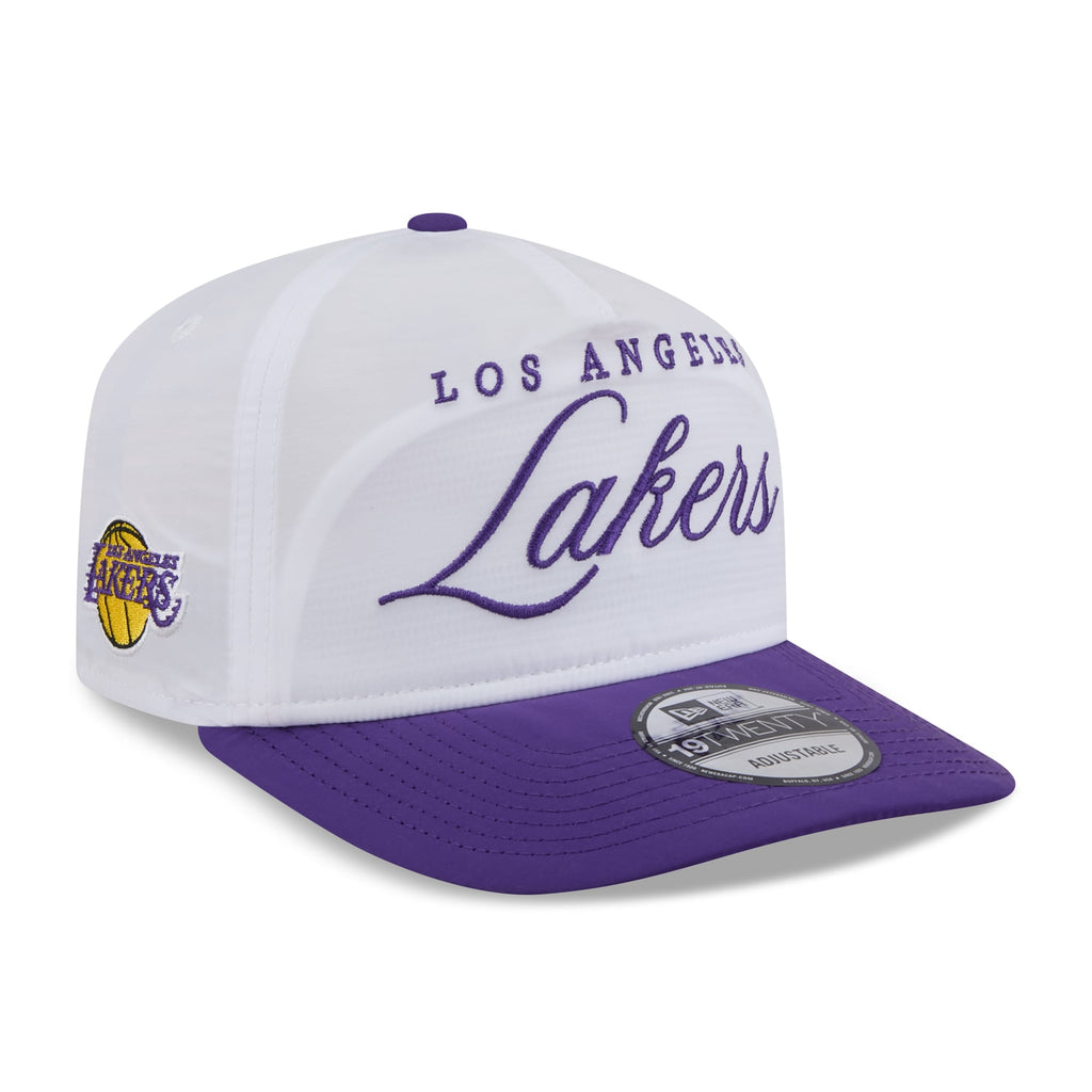 Men's Los Angeles Lakers New Era White/Purple 2025 NBA Draft On-Stage Nylon 19TWENTY Adjustable Hat