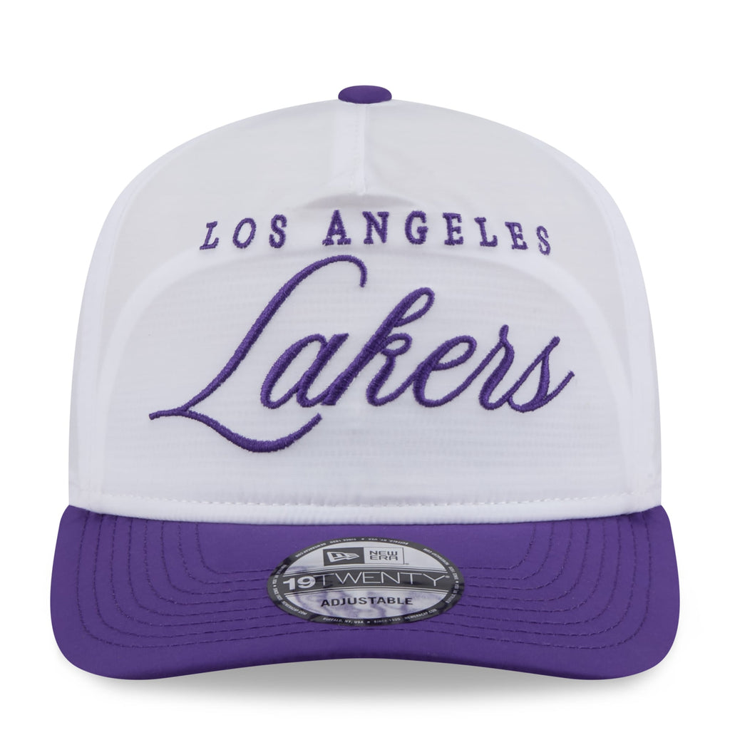 Men's Los Angeles Lakers New Era White/Purple 2025 NBA Draft On-Stage Nylon 19TWENTY Adjustable Hat