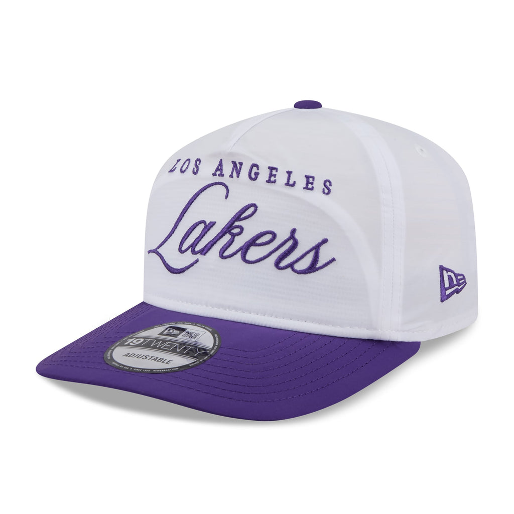 Men's Los Angeles Lakers New Era White/Purple 2025 NBA Draft On-Stage Nylon 19TWENTY Adjustable Hat
