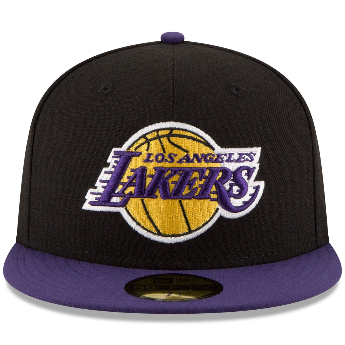 Men's Los Angeles Lakers New Era Black/Purple Official Team Color 2Tone 59FIFTY Fitted Hat