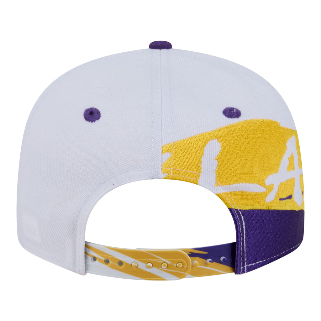 Men's Los Angeles Lakers  New Era White/Purple Swept 9FIFTY Snapback Hat