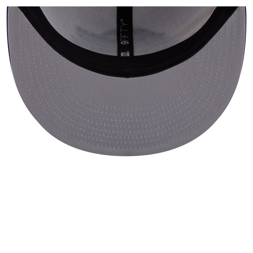 Men's Los Angeles Lakers  New Era White/Purple Swept 9FIFTY Snapback Hat