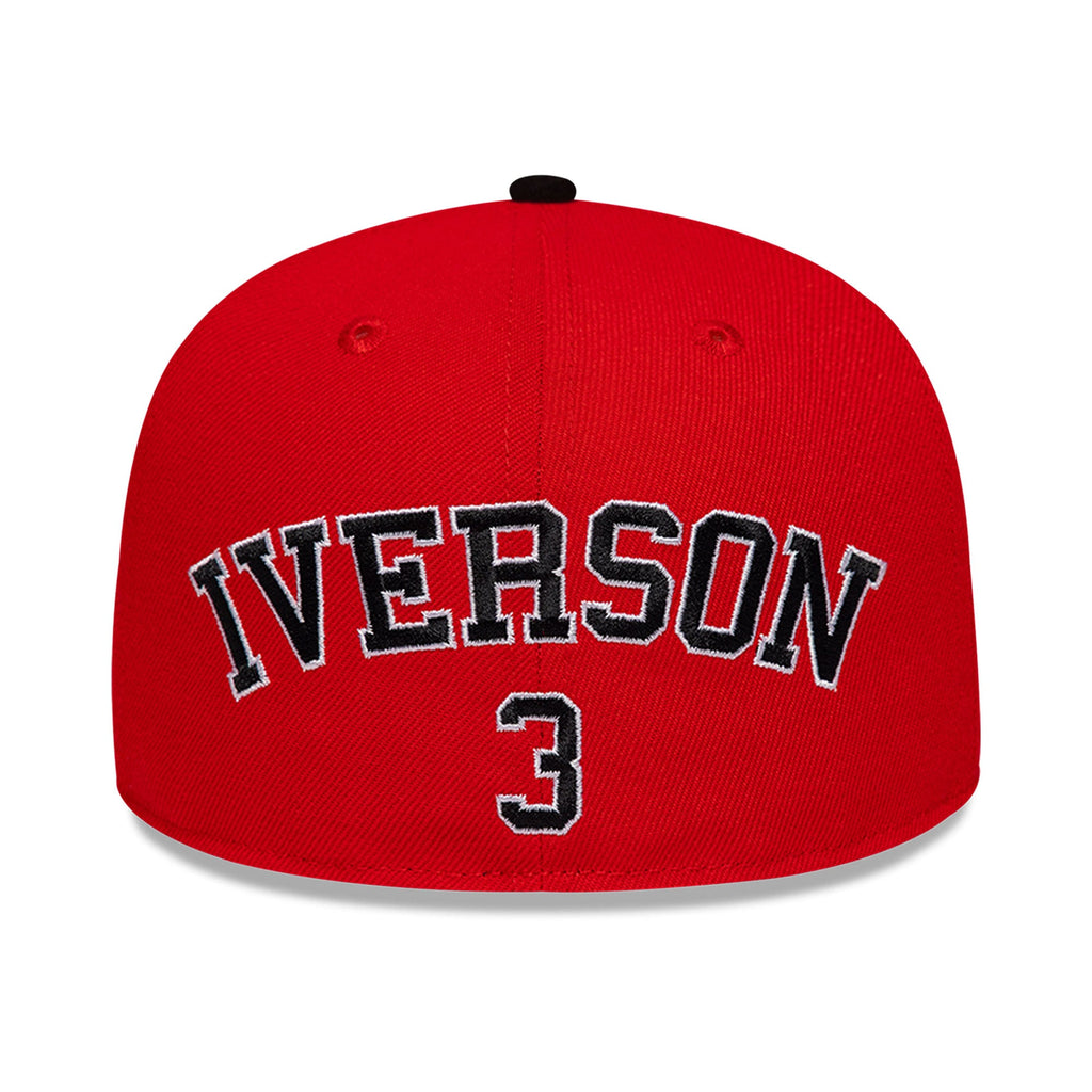 Men's Philadelphia 76ers Allen Iverson New Era Black/Red Player 59FIFTY Fitted Hat