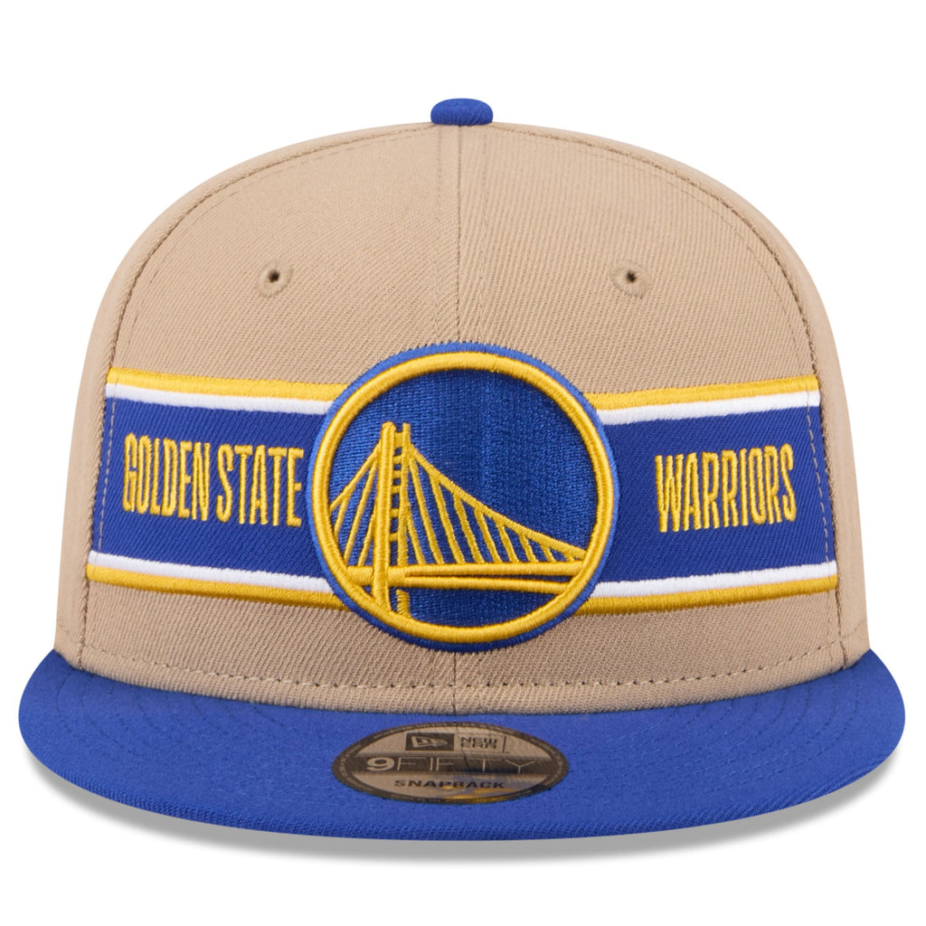 Men's Golden State Warriors New Era Tan/Royal 2024 NBA Draft 9FIFTY Snapback Hat