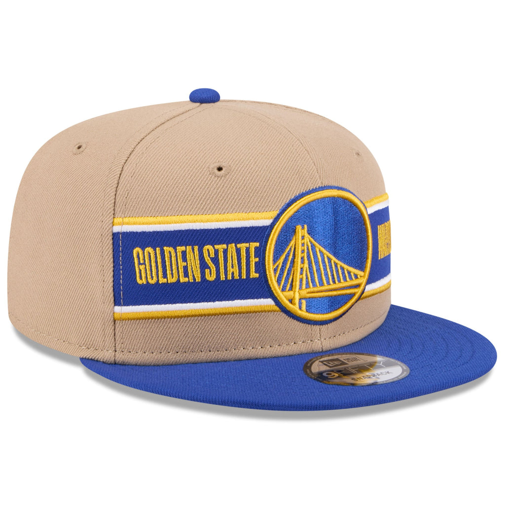 Men's Golden State Warriors New Era Tan/Royal 2024 NBA Draft 9FIFTY Snapback Hat