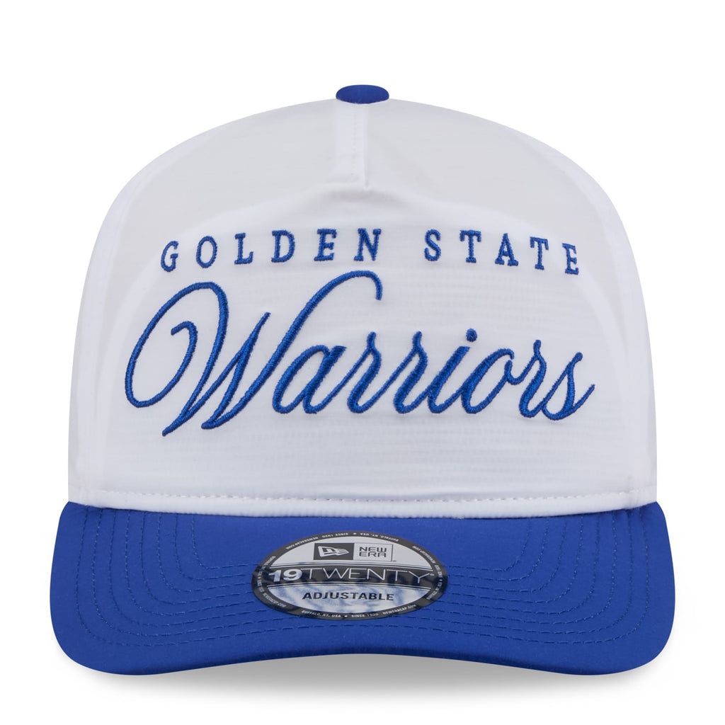 Men's Golden State Warriors New Era White/Royal 2025 NBA Draft On-Stage Nylon 19TWENTY Adjustable Hat