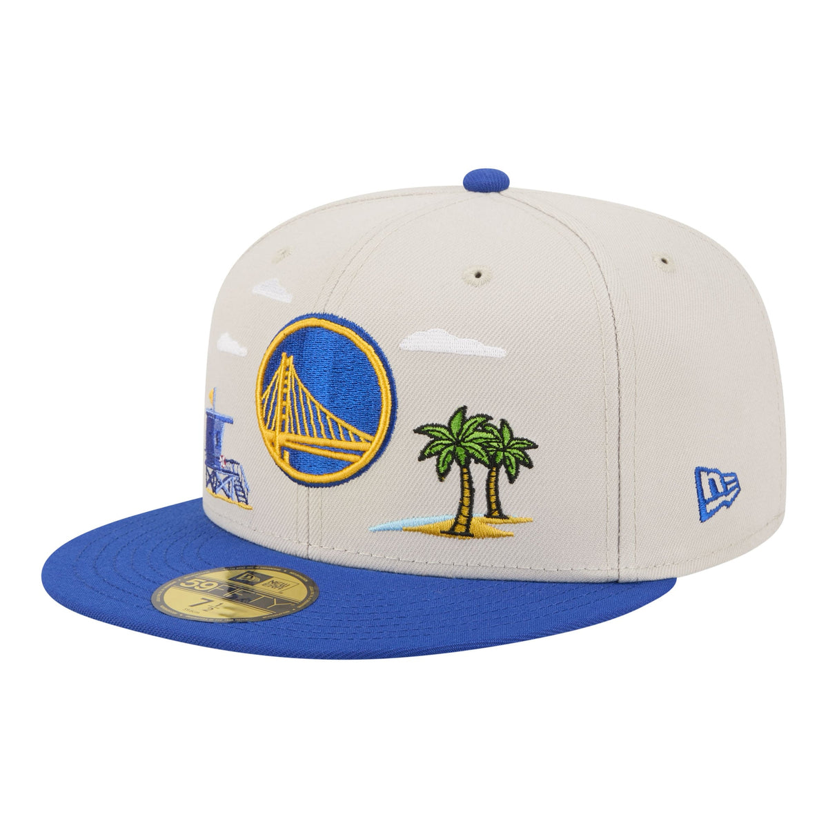 Men's Golden State Warriors  New Era Tan/Royal Localized City Icon 59FIFTY Fitted Hat