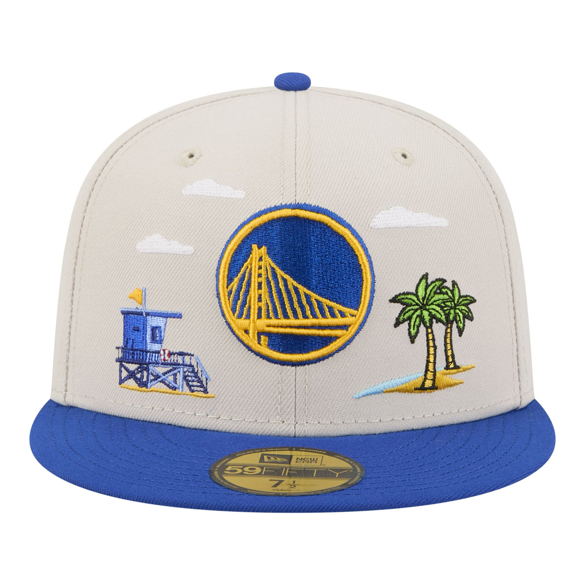 Men's Golden State Warriors  New Era Tan/Royal Localized City Icon 59FIFTY Fitted Hat