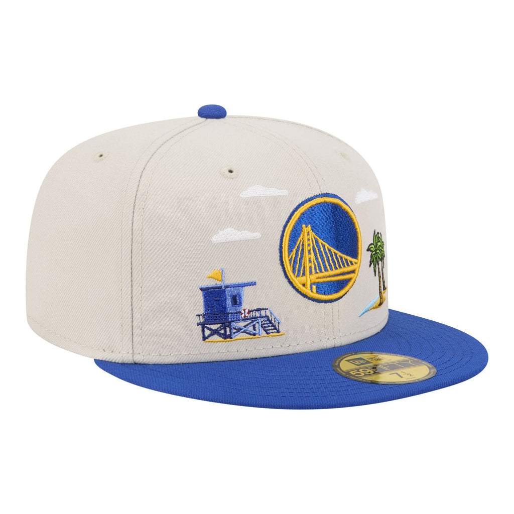 Men's Golden State Warriors  New Era Tan/Royal Localized City Icon 59FIFTY Fitted Hat