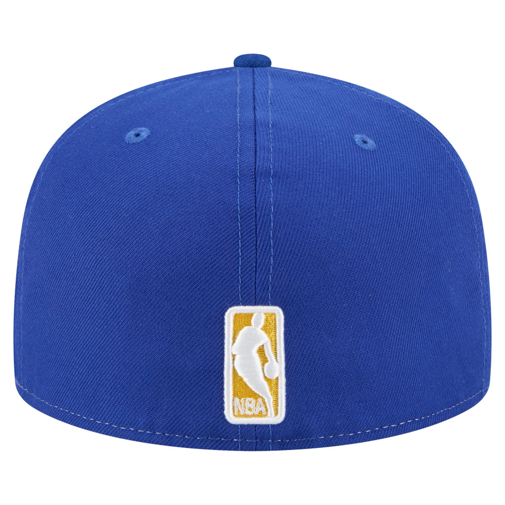Men's Golden State Warriors  New Era White/Royal Repeat 59Fifty Fitted Hat