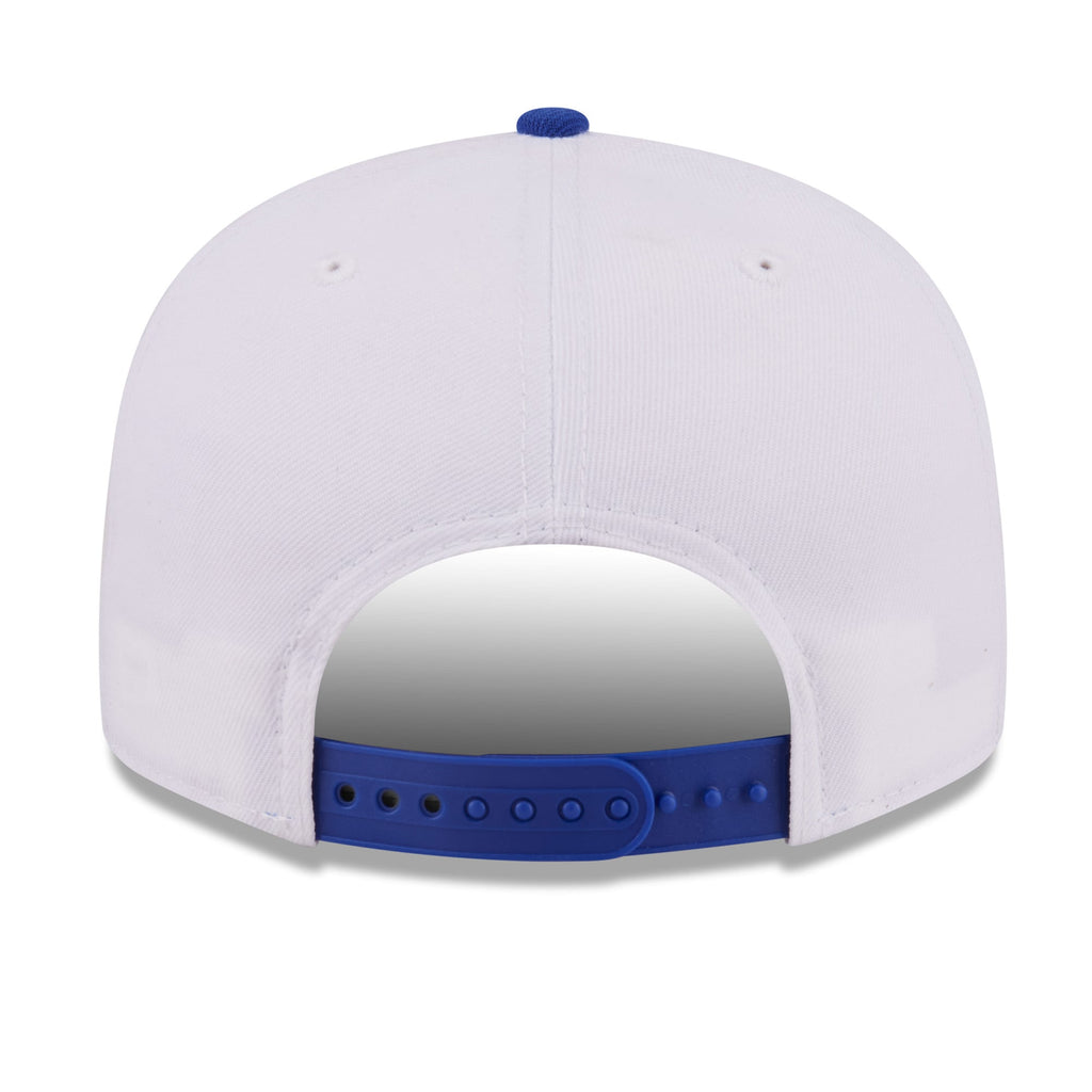 Men's Golden State Warriors New Era White/Royal Retro Swoop 9FIFTY Snapback Hat