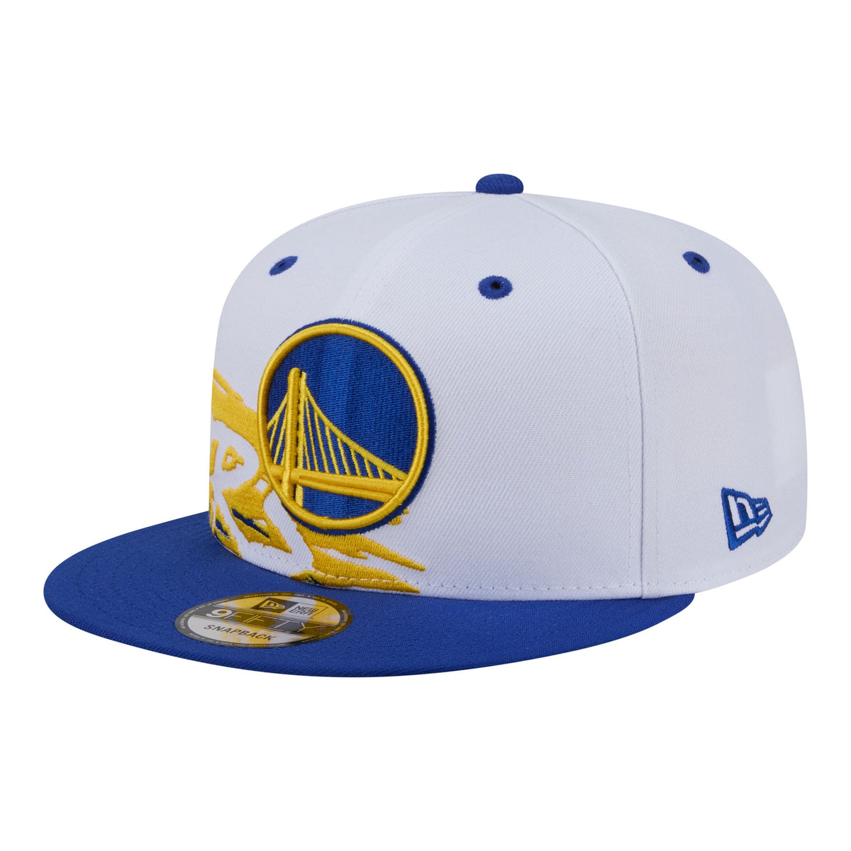 Men's Golden State Warriors  New Era White/Royal Swept 9FIFTY Snapback Hat