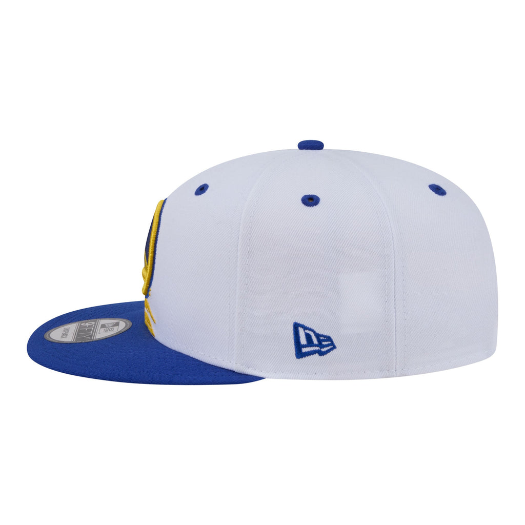 Men's Golden State Warriors  New Era White/Royal Swept 9FIFTY Snapback Hat