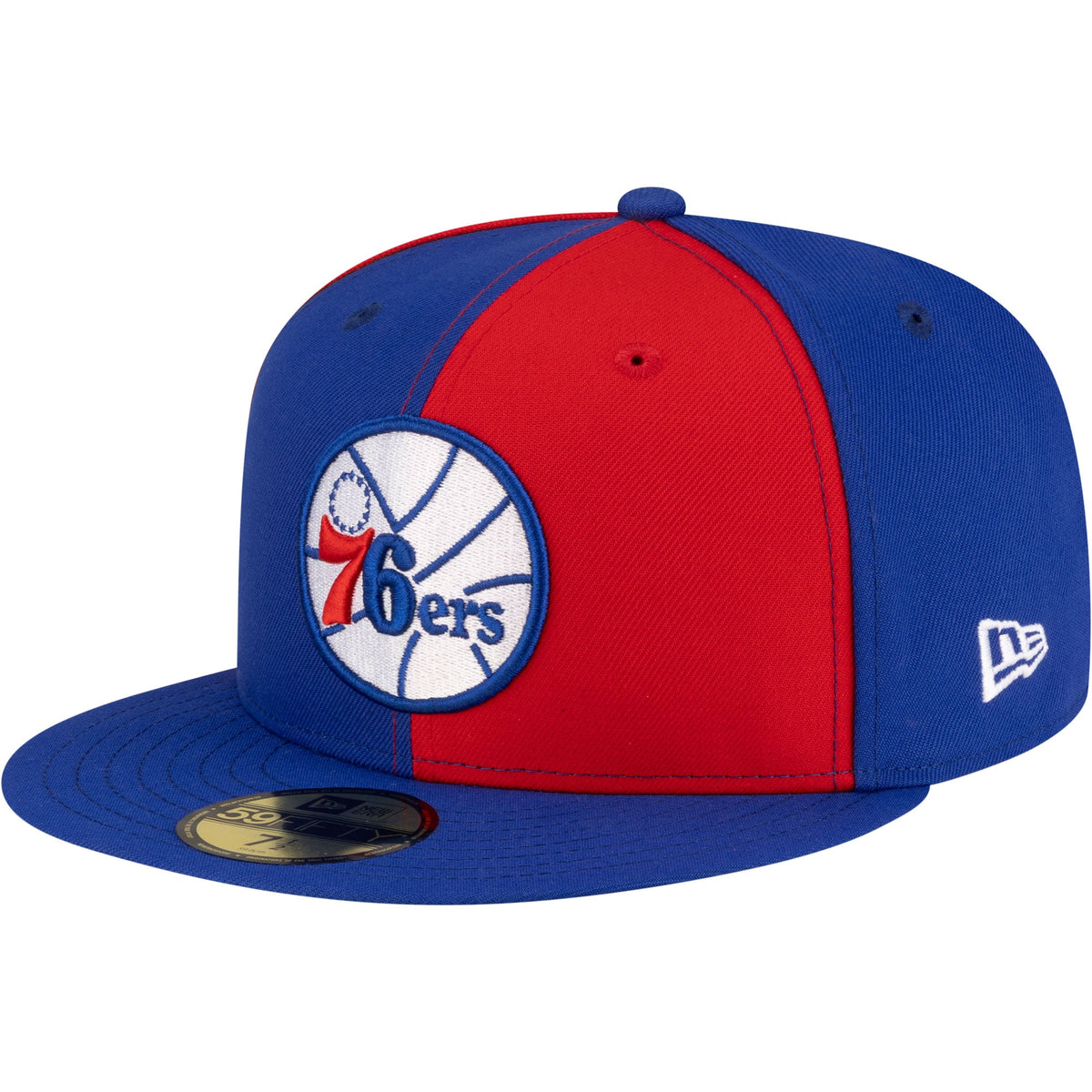 Men's Philadelphia 76ers  New Era Red/Royal 80s Throwback Pinwheel 59FIFTY Fitted Hat