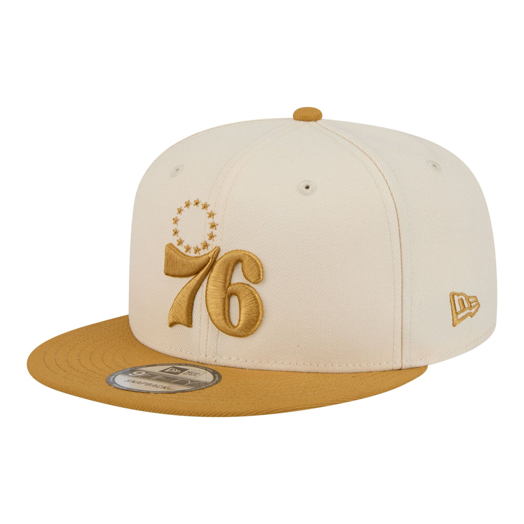 Men's Philadelphia 76ers  New Era Cream/Tan Two-Tone Color Pack 9FIFTY Snapback Hat