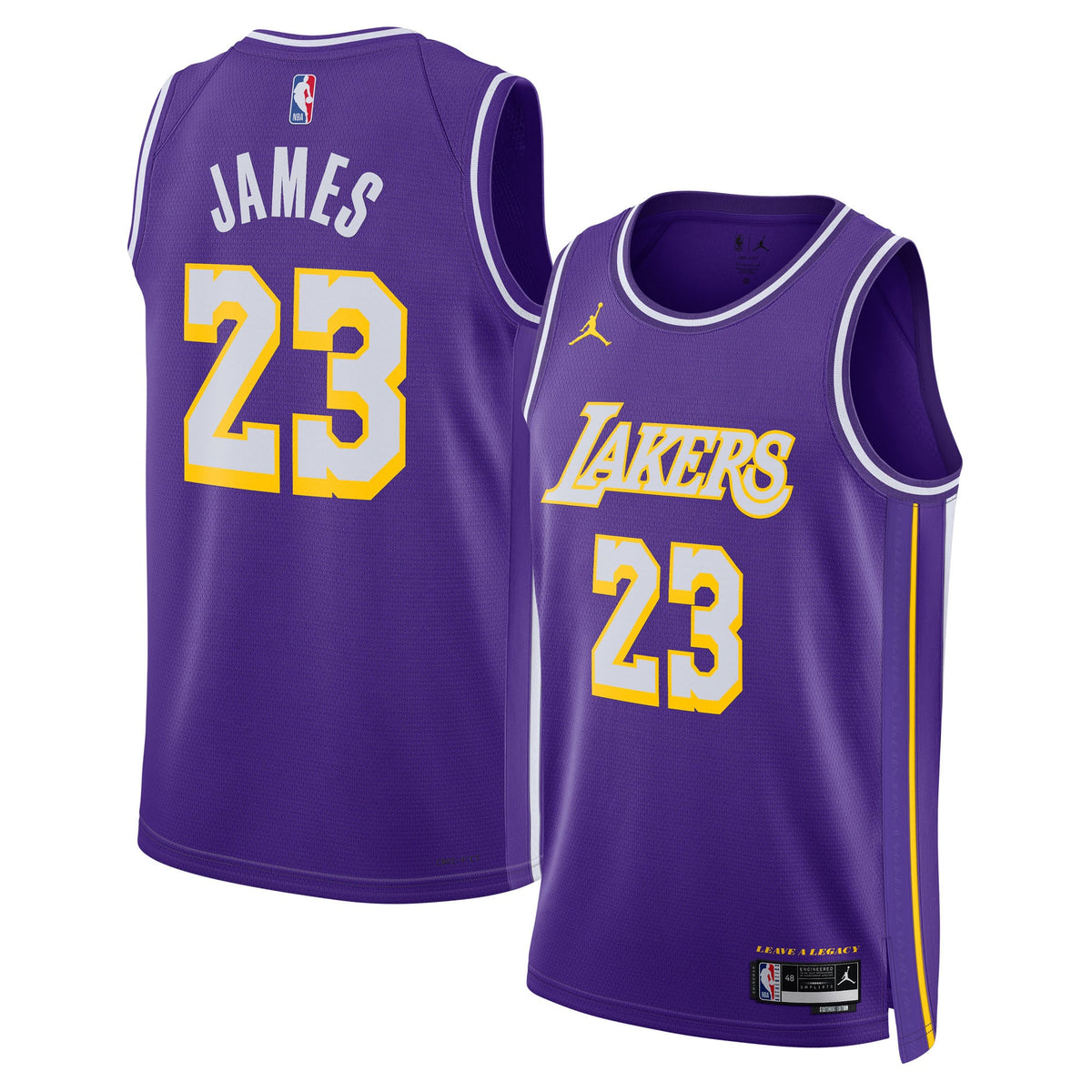 Unisex Los Angeles Lakers LeBron James Jordan Brand Purple Swingman Jersey - Statement Edition
