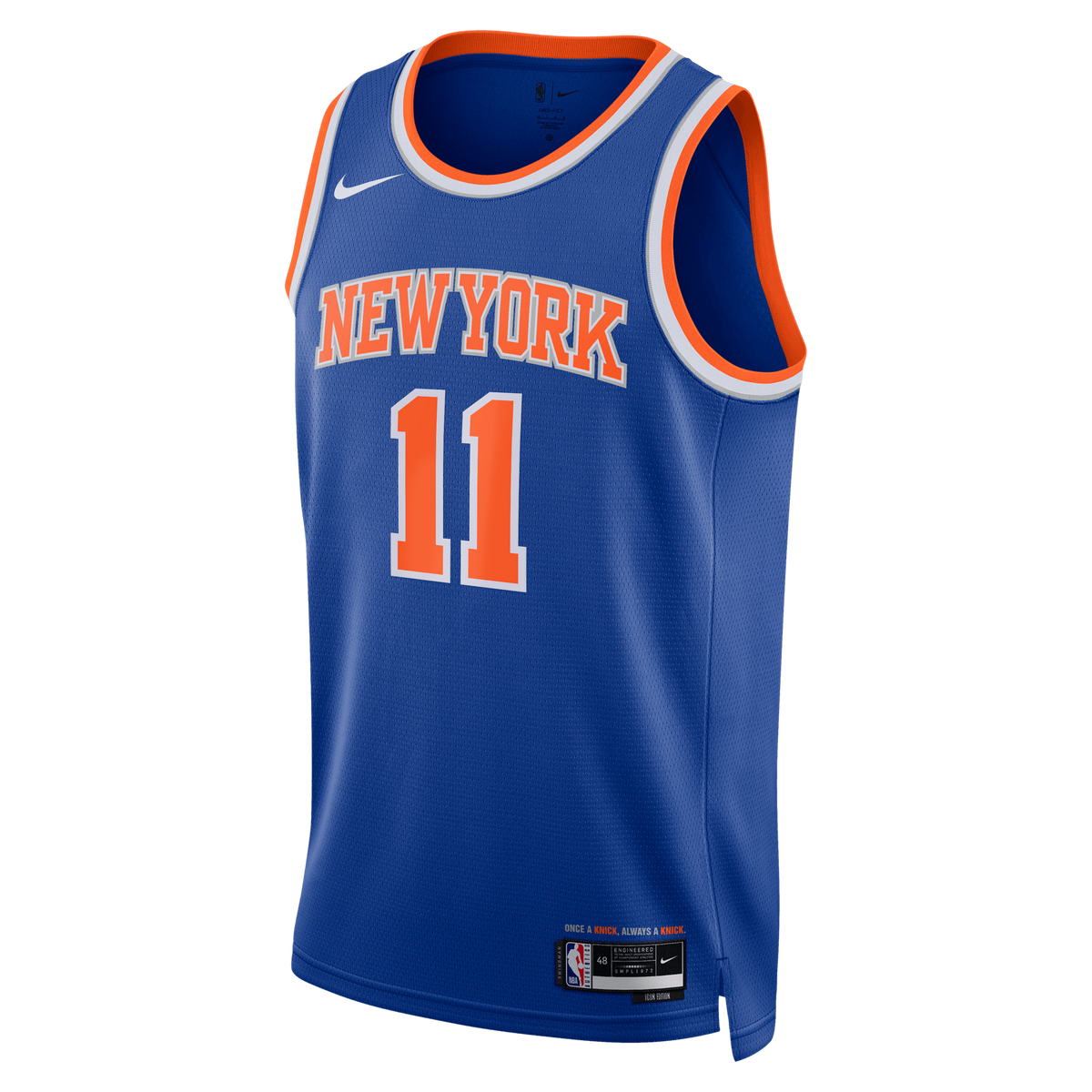 Unisex New York Knicks Jalen Brunson Nike Blue 2026 NBA Finals Patch Swingman Jersey - Icon Edition