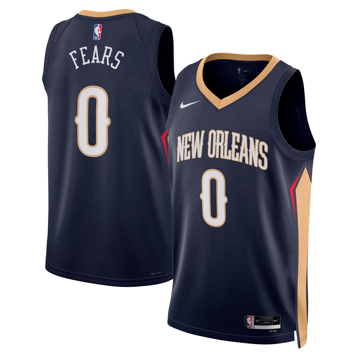 Unisex New Orleans Pelicans Jeremiah Fears Nike Navy Swingman Player Jersey - Icon Edition