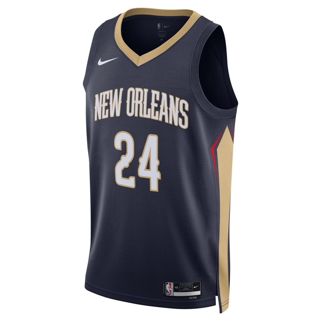 Unisex New Orleans Pelicans Jordan Hawkins Nike Navy Swingman Jersey - Icon Edition