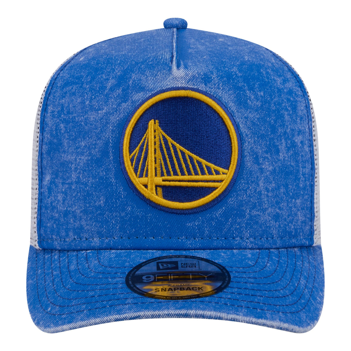 Men's Golden State Warriors  New Era Royal/White Washed Meshback 9FIFTY Adjustable Hat