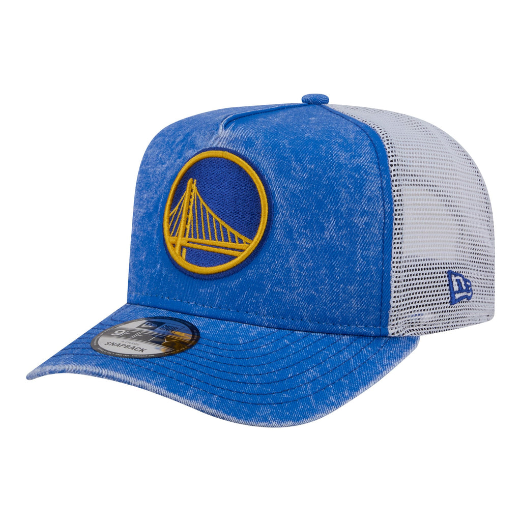 Men's Golden State Warriors  New Era Royal/White Washed Meshback 9FIFTY Adjustable Hat