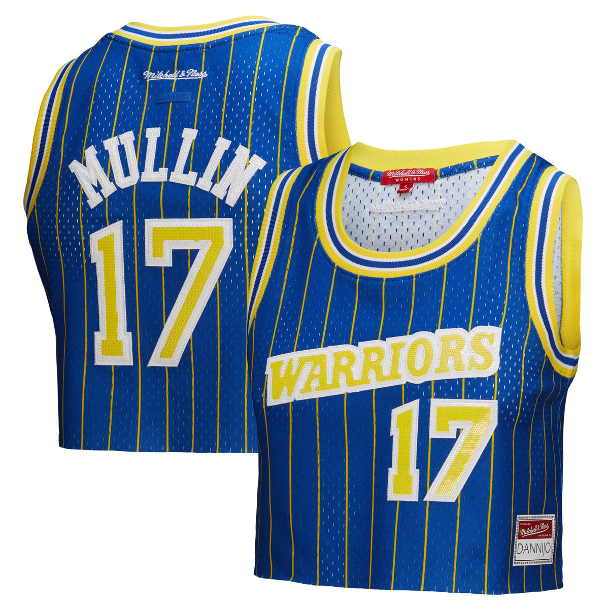 Women's Golden State Warriors Chris Mullin Mitchell & Ness x DANNIJO Royal Fashion Cropped Basketball Jersey