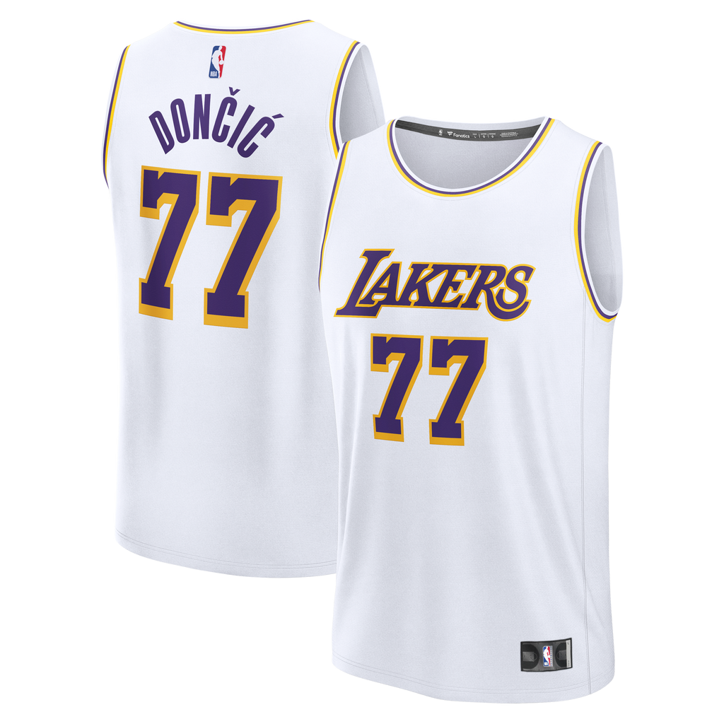 Youth Los Angeles Lakers Luka Dončić Fanatics White Fast Break Replica Jersey - Association Edition